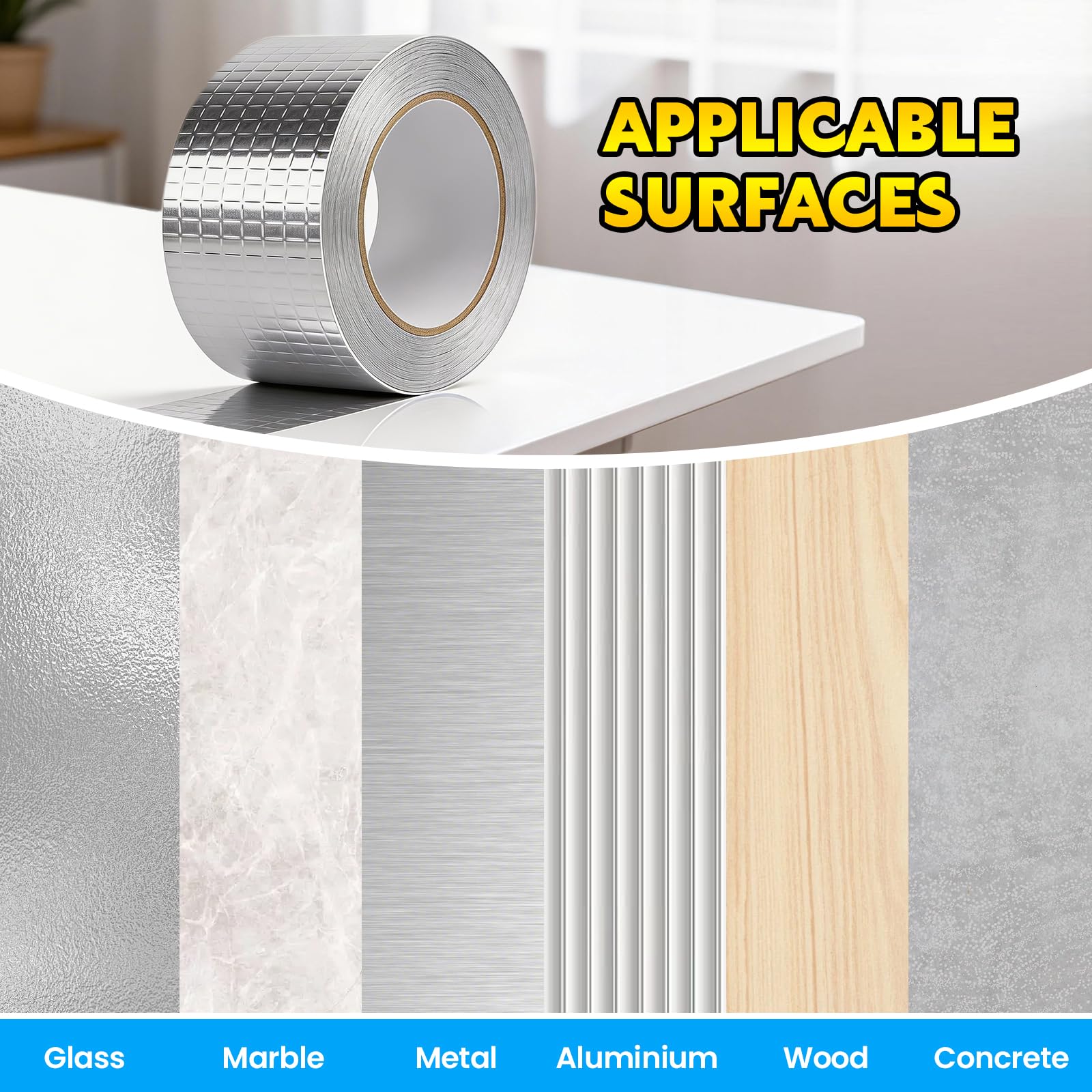 LLPT Aluminium Ruban Butyle | 15 cm x 5 m | Ruban D'étanchéité Imperméable | pour Solins de Toiture Métallique Réparation de Toiture de Camping-Car Réparation de Fuites de Gouttières (AB437WT)