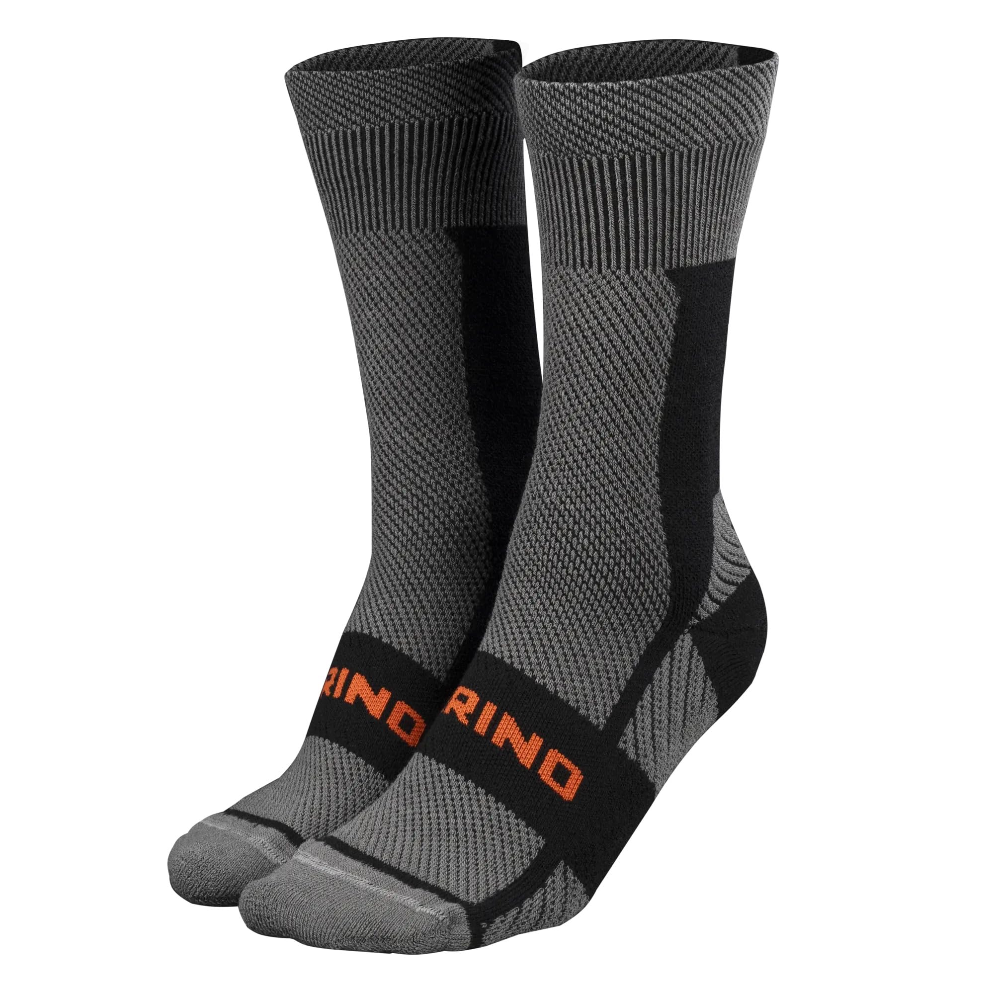 Oxford Unisex Grey/Black Atmos Heatcore Merino Socks Ca851 | Thermal Mid-Calf Motorcycle Sock, M, 7-9