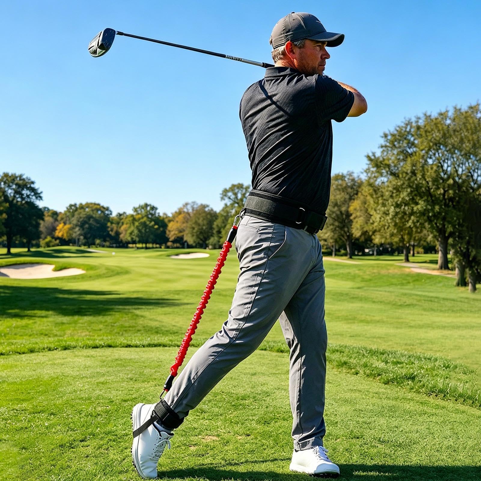 Golf Swing Trainer con cinturino alla caviglia borsa