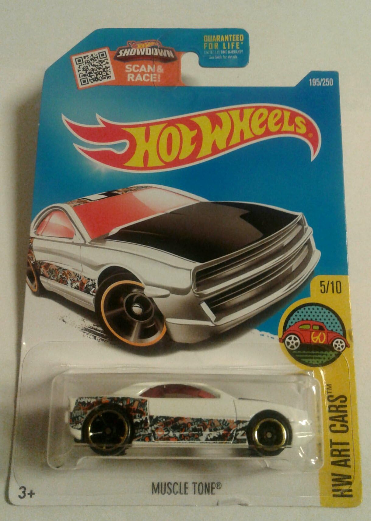 Hot Wheels 2016 H.W. Art Cars Muscle Tone White 195/250
