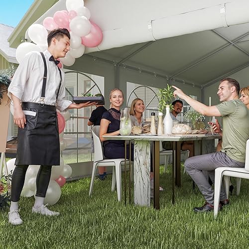 Miniatura 12 de Outsunny toldo para eventos y casa de campaña para fiestas con paredes laterales y ventanas, de 40 pies x 20 pies, color blanco
