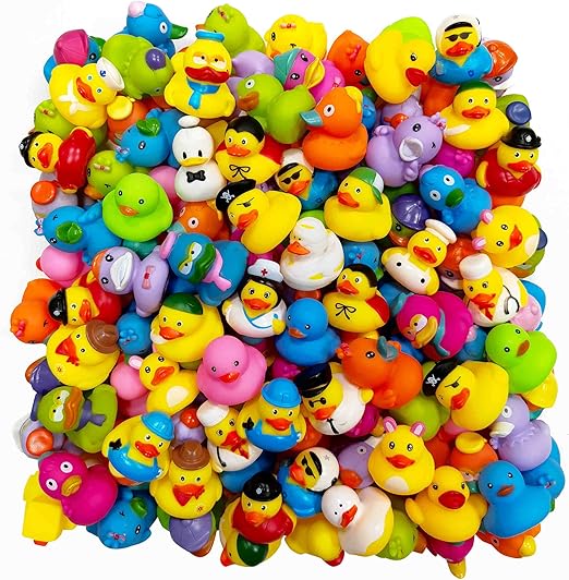 Rubber Ducks in Bulk,Assortment Duckies for Jeep Ducking Floater Duck Bath Toys Party Favors (50-Pack)