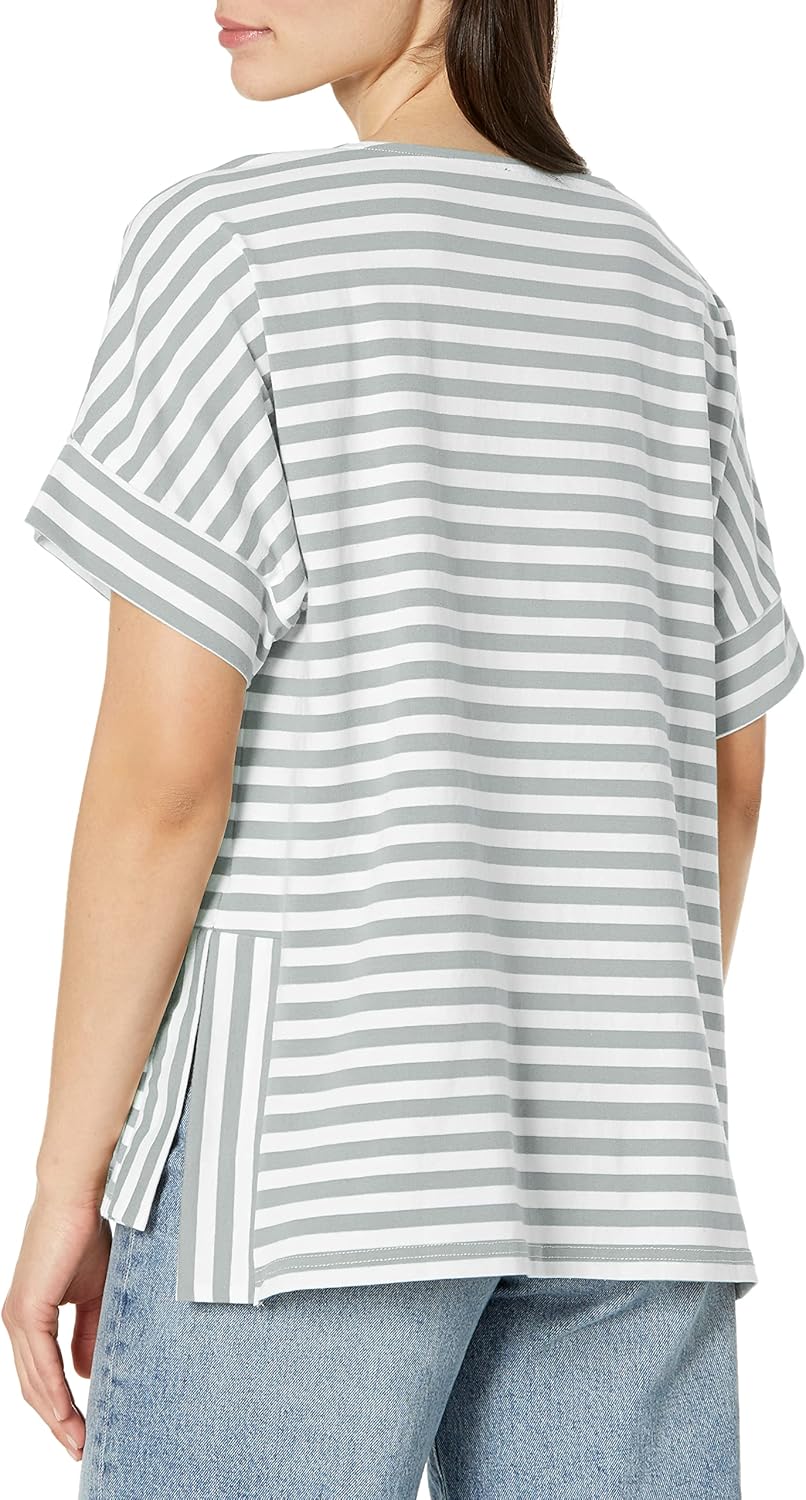 Tribal Women's S/S Boat Neck Top W/Side Slits - Image 3