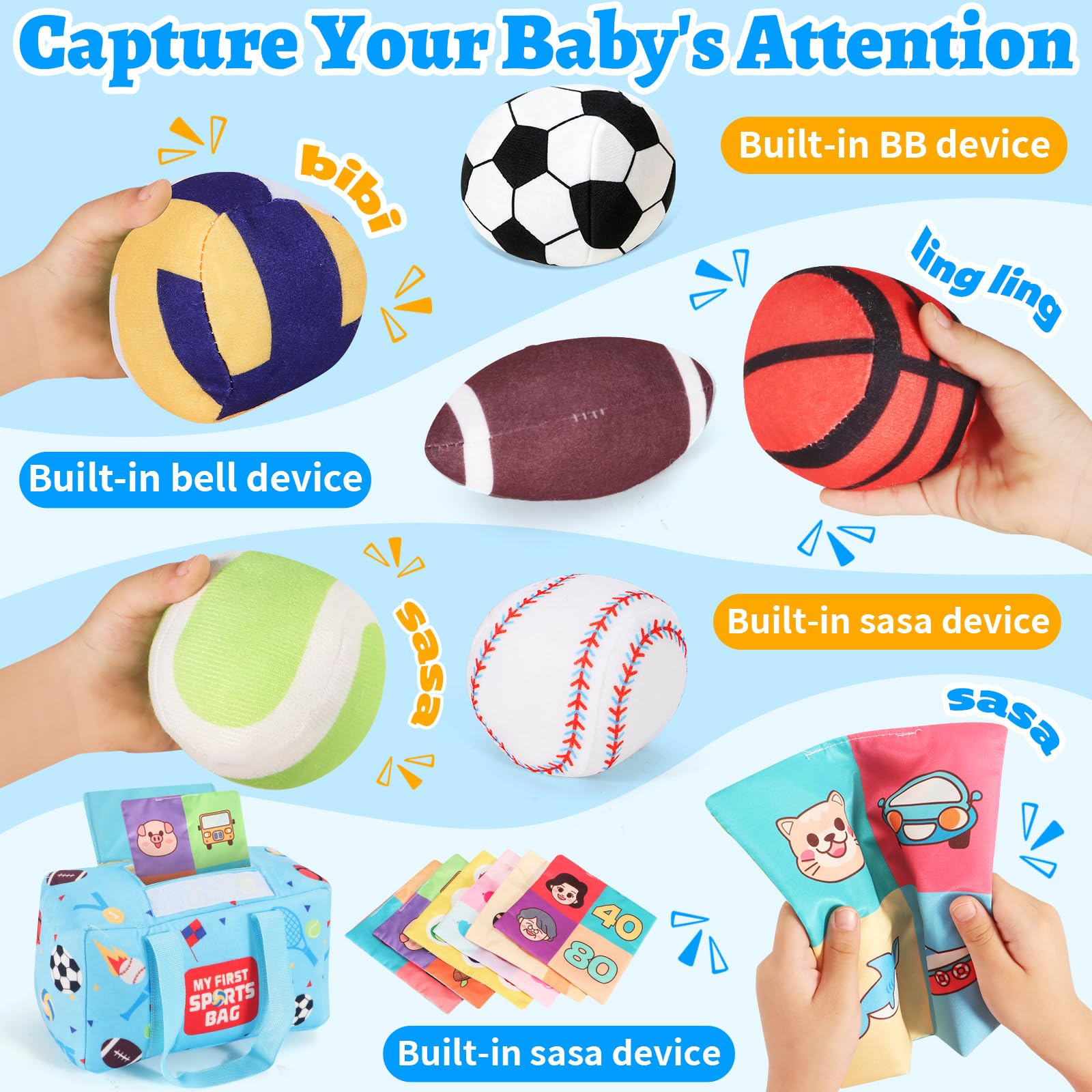 BananMelonBM Sensory Sports Balls für Kleinkinder 3-8