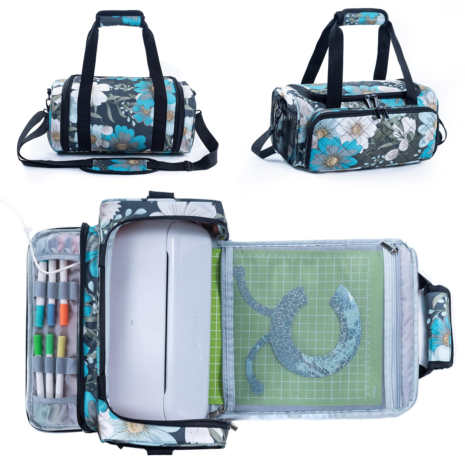 AMOIGEE Carrying Case for Cricutt Joy Xtra, Joy Extra Bag, Full Open Case with Pockets for Cricutt Joy Xtra Accessories and Tools, Dust Cover, Mat