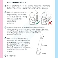 Vista 9 de PrimePure Cañón de confeti de revelación de género – Confeti biodegradable en forma de corazón – azul, paquete de 4 – Poppers de fiesta