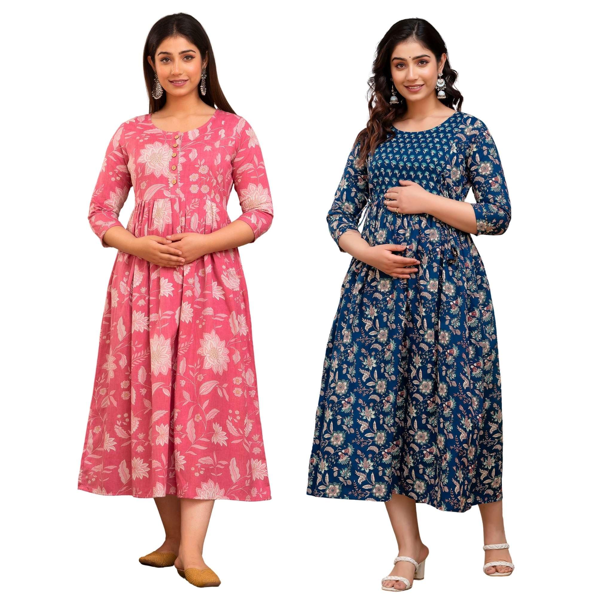 murli kurti Maternity Feeding Kurtis for Women Cotton Pack of 2 | Printed Pregnancy Combo Dresses for Women-picture-36