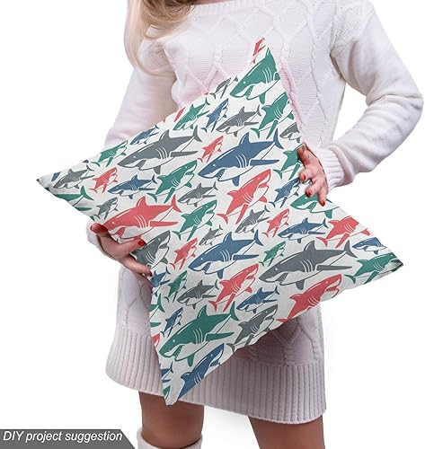 Vista 766 de Ambesonne Tela beige de The Yard, ilustración contemporánea de animales marinos en estilo retro, arte de caballito de mar de cangrejo de pulpo, tela