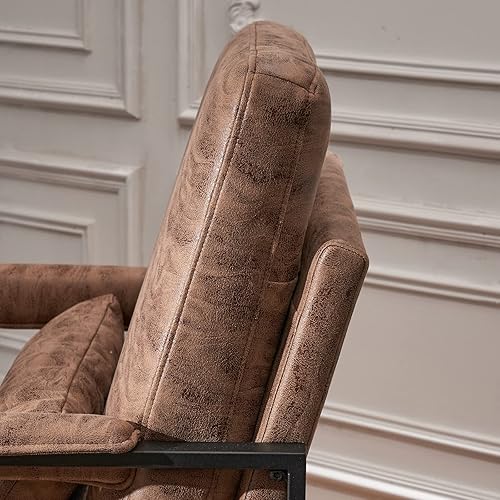 Miniatura 8 de JOYBASE Silla decorativa, silla moderna de mediados de siglo, sillón, marco de metal, cómoda silla de lectura, sillón con brazo para sala de estar,