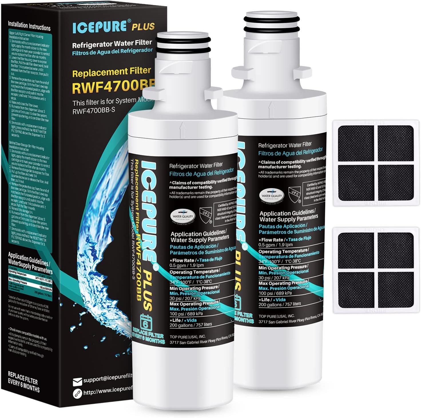 ICEPURE PLUS ADQ747935 NSF53 Certified Replacement for LG