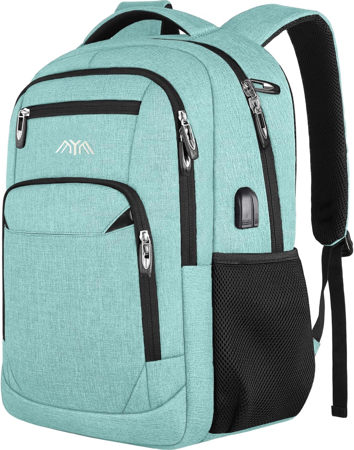 School Backpack for Women Girls Teens 15.6 Inch Laptop Backpack with USB Charging Port Mint 15.6 Zoll