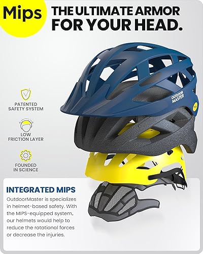 Miniatura 2 de OutdoorMaster Gem Recreational MIPS - Casco de ciclismo  Dos forros extraíbles y ventilación en varios ambientes  Casco de bicicleta en montaña,