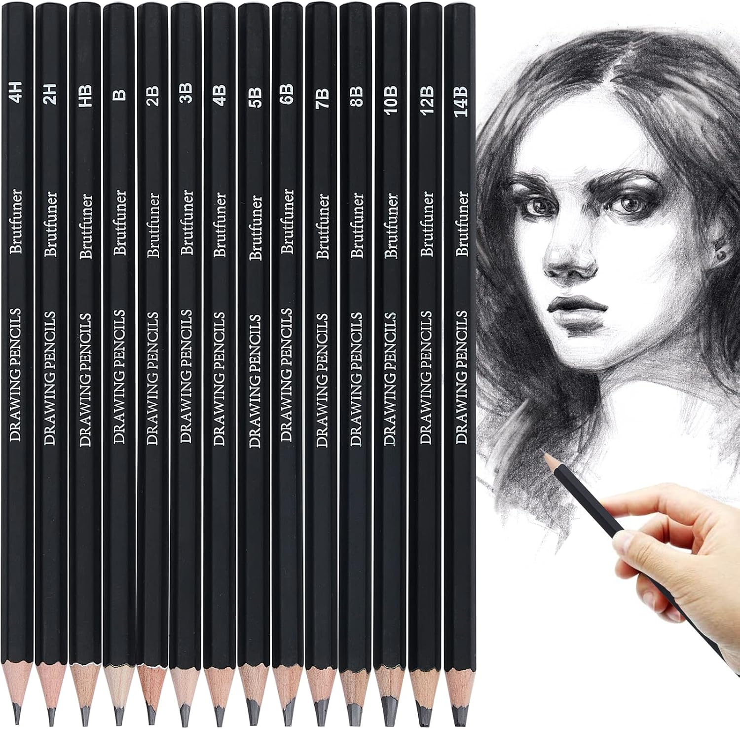 YUANCHENG Professional Drawing Sketching Pencil Set 14 Pieces Drawing