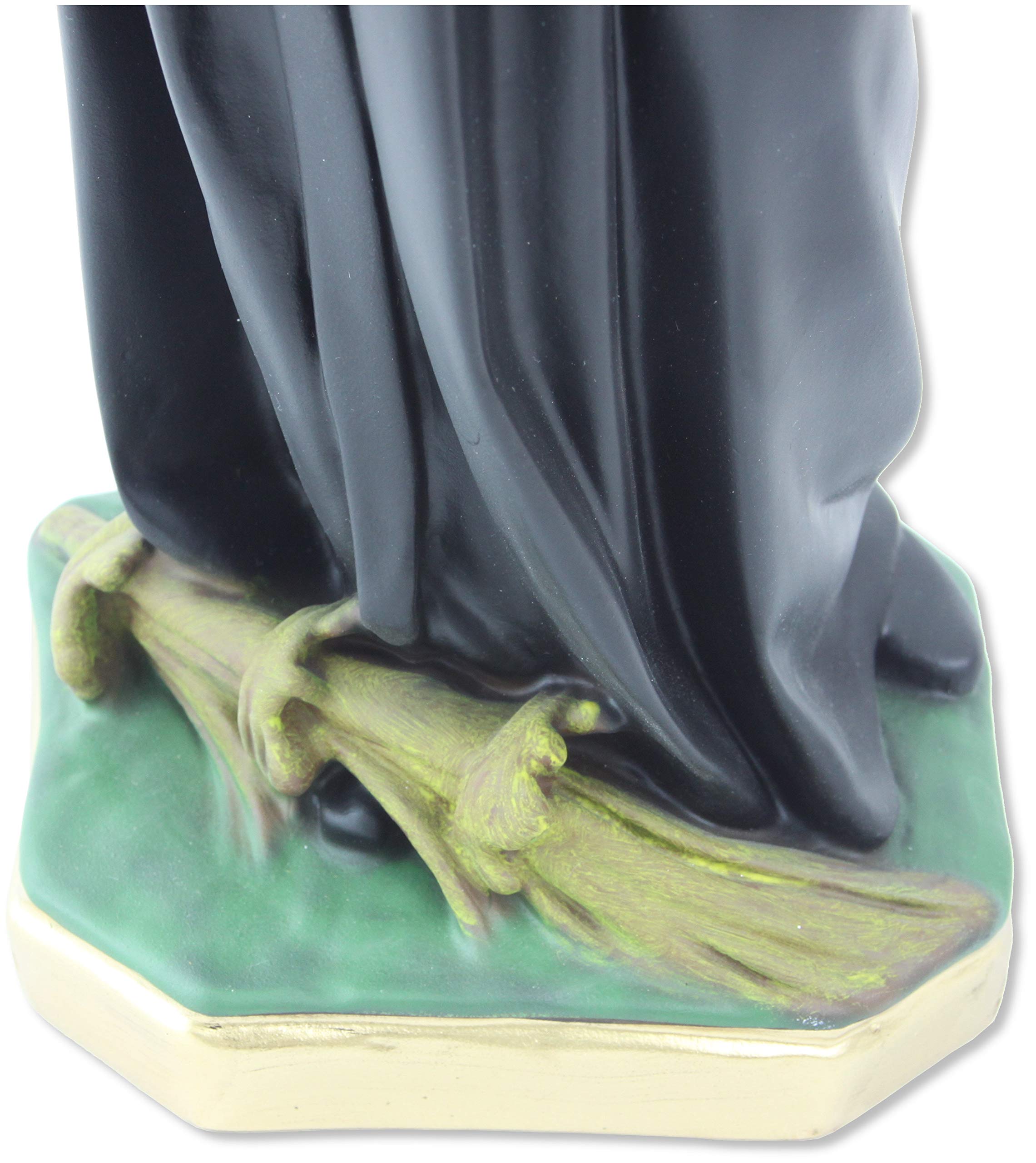 Statua Santa Rita Da Cascia In Resina - 13 Cm, Dipinta A Mano, Con Crocifisso E Rose - Foto 3