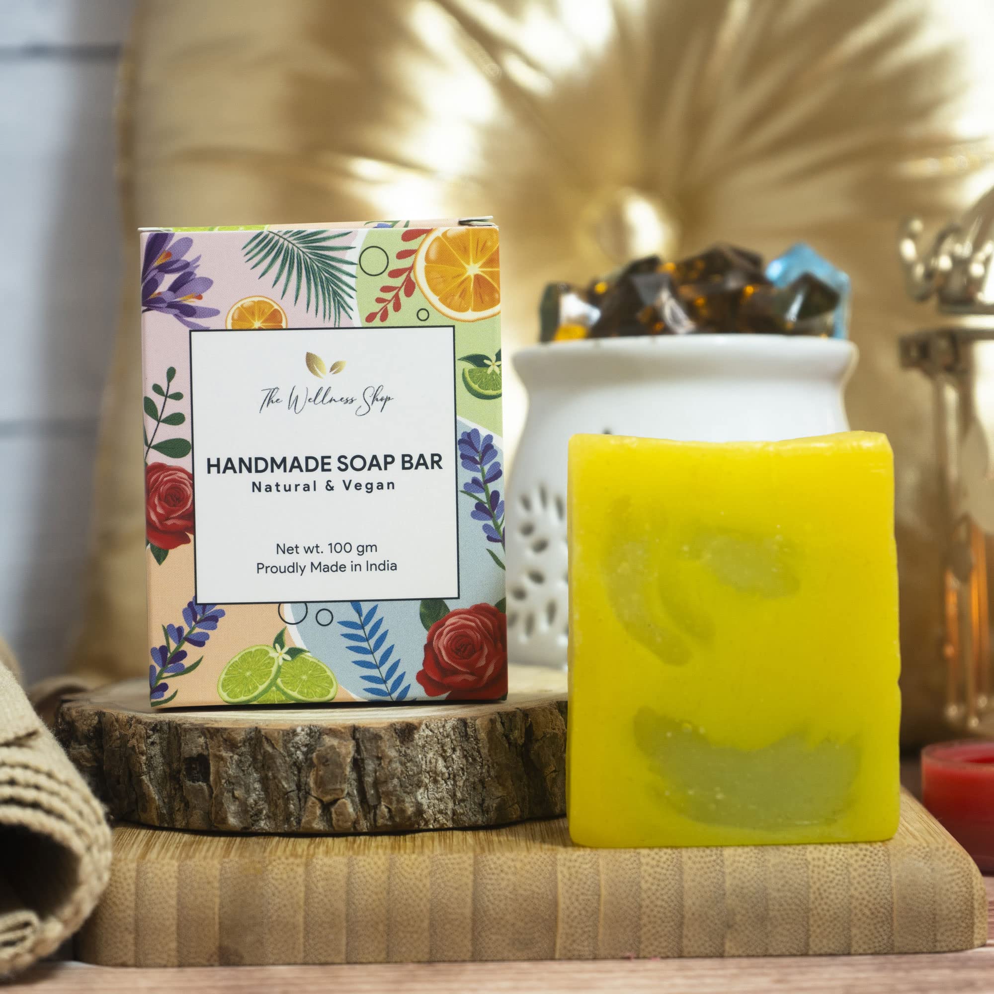 The Wellness Shop pure and natural clarifying fresh lime handmade soap to fight skin infections and reduce skin impurities - 100 g