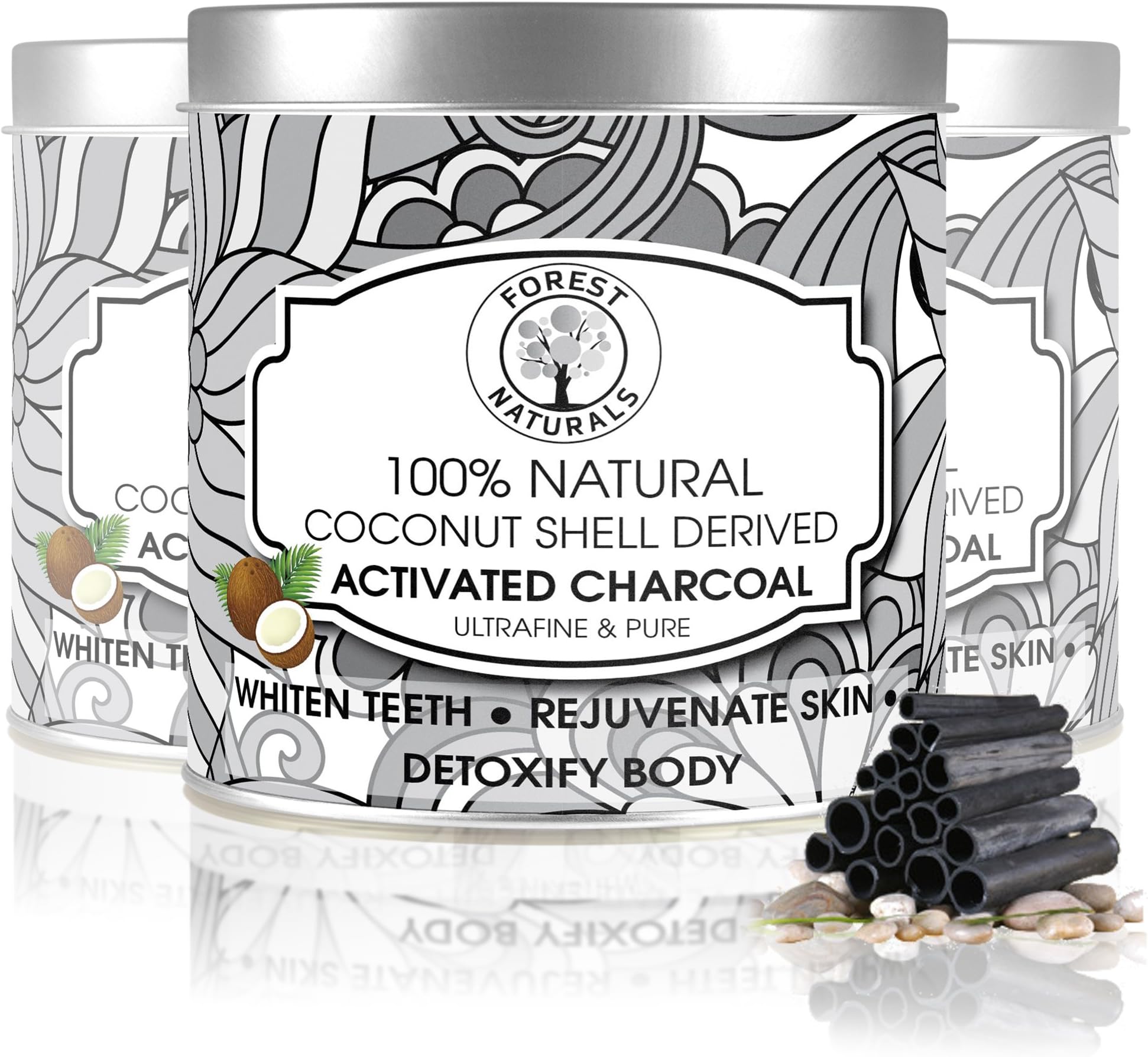 Neclife Forest Naturals 100% Natural Coconut Shell Derived Activated Charcoal (250 g)
