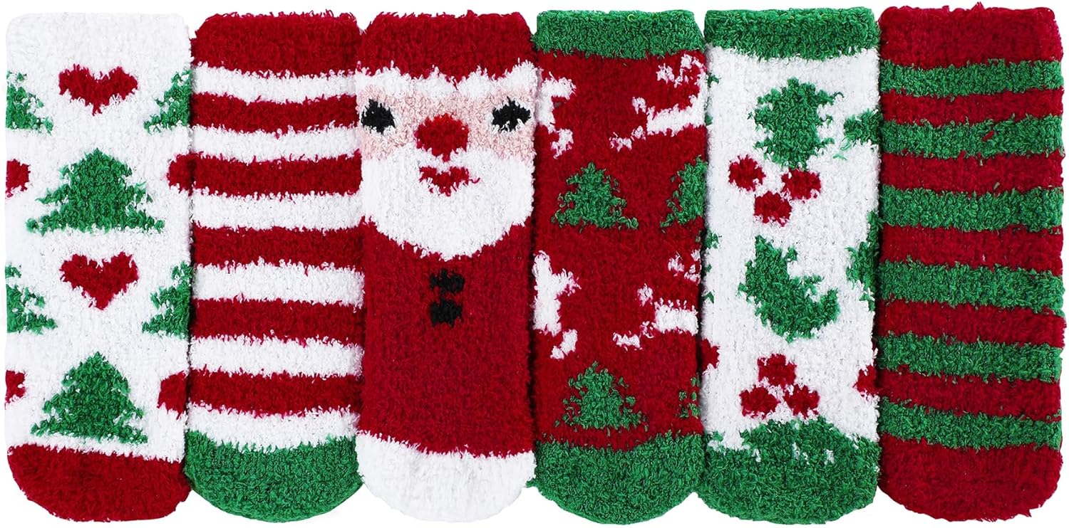 Zando Kids Toddler Fuzzy Slipper Socks for Girls Boys Baby Christmas Winter Warm Crew Cabin Cozy Soft Fluffy Socks Gifts - Image 3