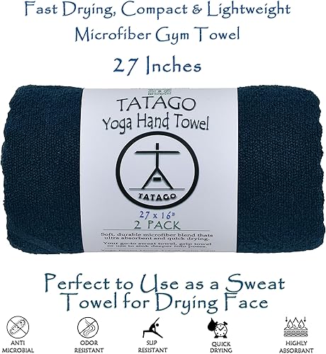 Miniatura 7 de Tatago Toalla de yoga caliente XL y toalla de sudor para una esterilla de yoga estándar o XL, toallas de yoga de microfibra suave y silicona para