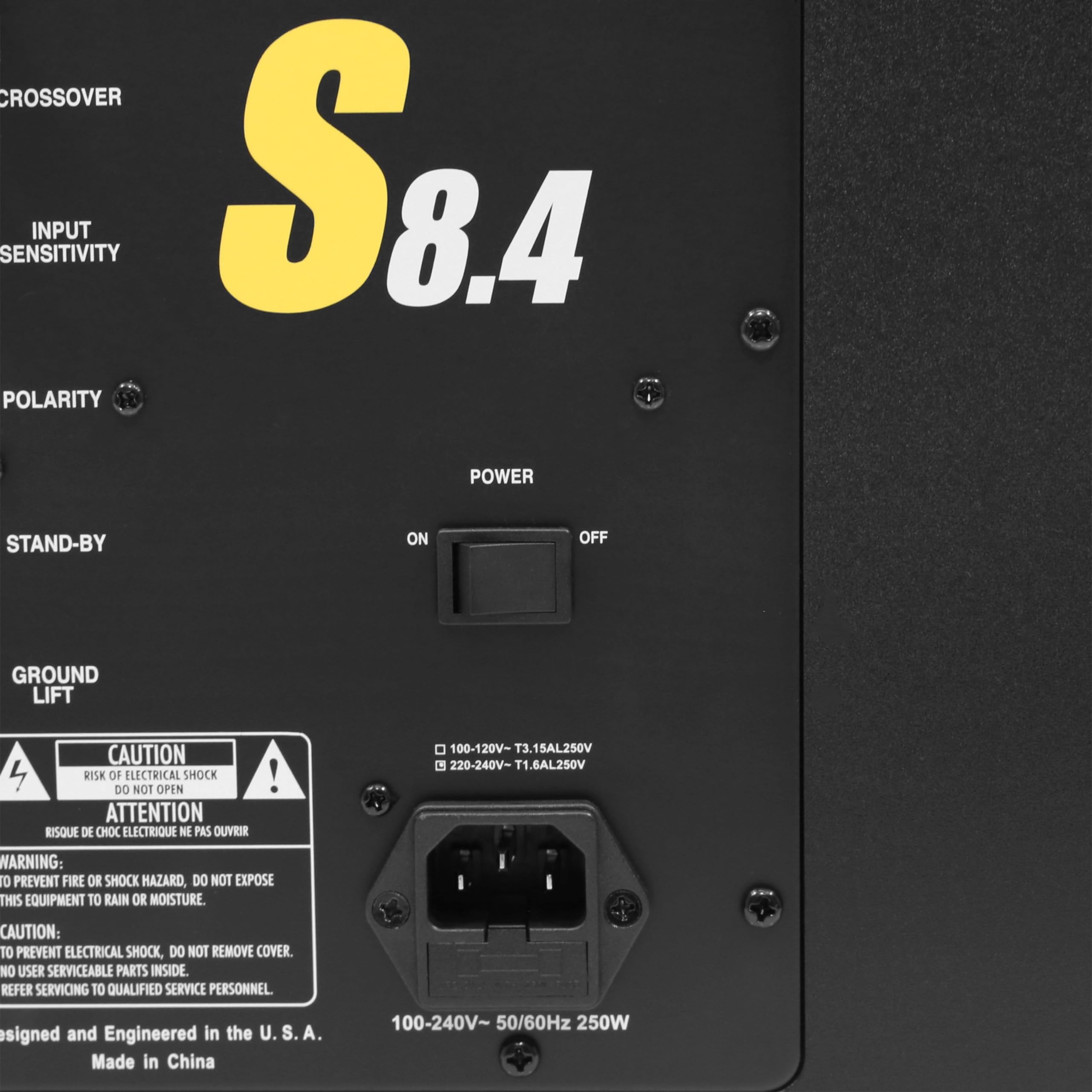 Caisson de Basses Actif KRK S8.4 – Subwoofer Actif, SPL Max 113 DB, 109W Puissance, Contrôles Multiples, Bypass Footswitch, Crossover 4 Positions, Entrées et Sorties Polyvalentes