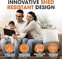 Vista 6 de Cheer Collection Almohadas Decorativas de Piel Sintética - Almohadas Decorativas para Sofá, Almohadas Decorativas para Cama, Almohadas de Acento