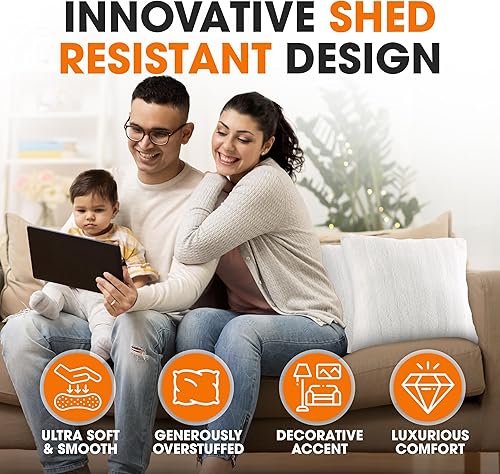 Miniatura 6 de Cheer Collection Almohadas Decorativas de Piel Sintética - Almohadas Decorativas para Sofá, Almohadas Decorativas para Cama, Almohadas de Acento