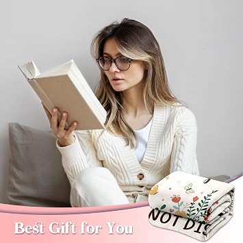 Book Lovers Gifts for Women Men, Flannel Soft Book Reading Blanket Decor, Reader Gifts for Birthday, Reading Accessories, Bookish Bookworm Gift - 50'' x 60''