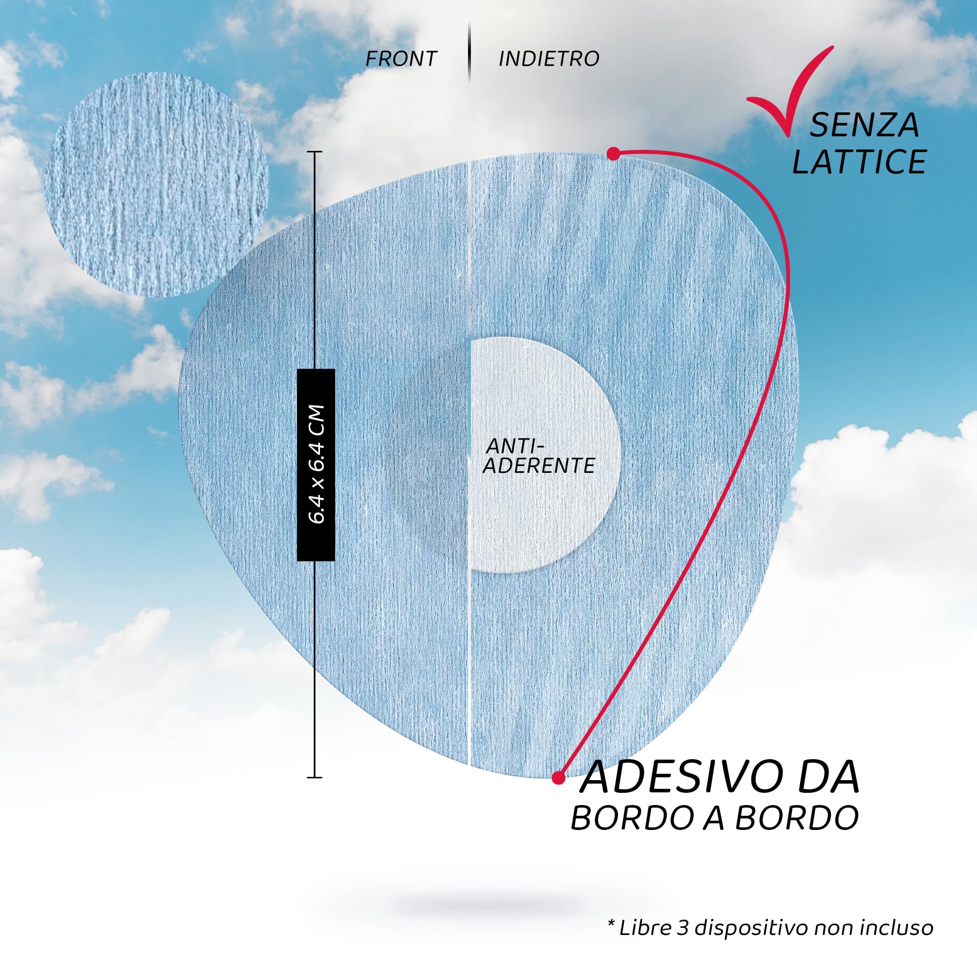 Not Just a Patch Coperture per Sensore Air Libre 3 Plus (Confezione da 20) – Cerotti Adesivi Sottili, Resistenti e Leggeri con Aderenza Ultra Forte di 14 Giorni