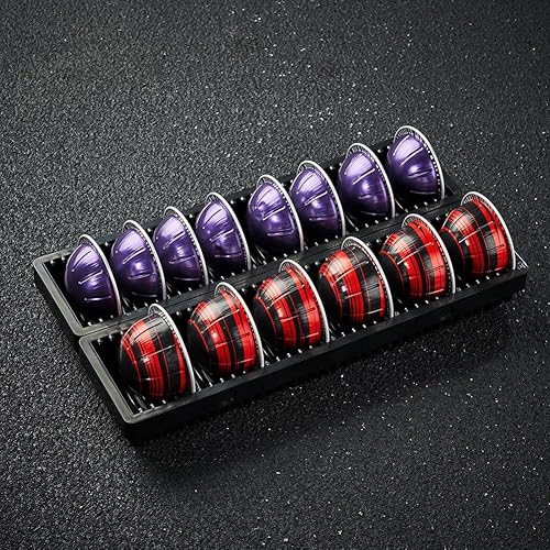Miniatura 4 de Organizador de cajones de cápsulas de café para cápsulas Nespresso Vertuo, bandeja de almacenamiento de cápsulas de café, conexión magnética negra,