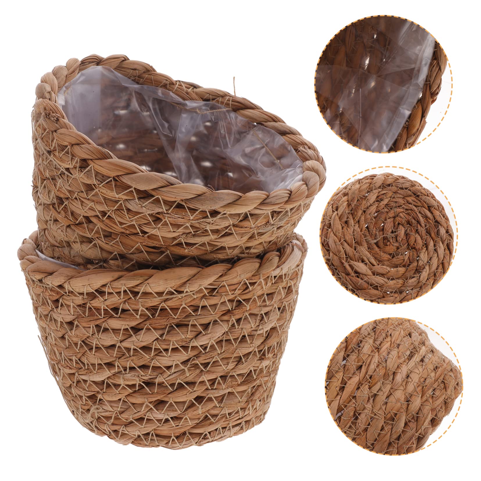 Kisangel 8 Stück Geflochtener Pflanzkorb Teiliges Übertopf Seegras für Blumen und Pflanzen Boho Stil Vielseitig für Innenbereiche Garten Hochzeit Dekorativer Zufällige Zufällige Farbe