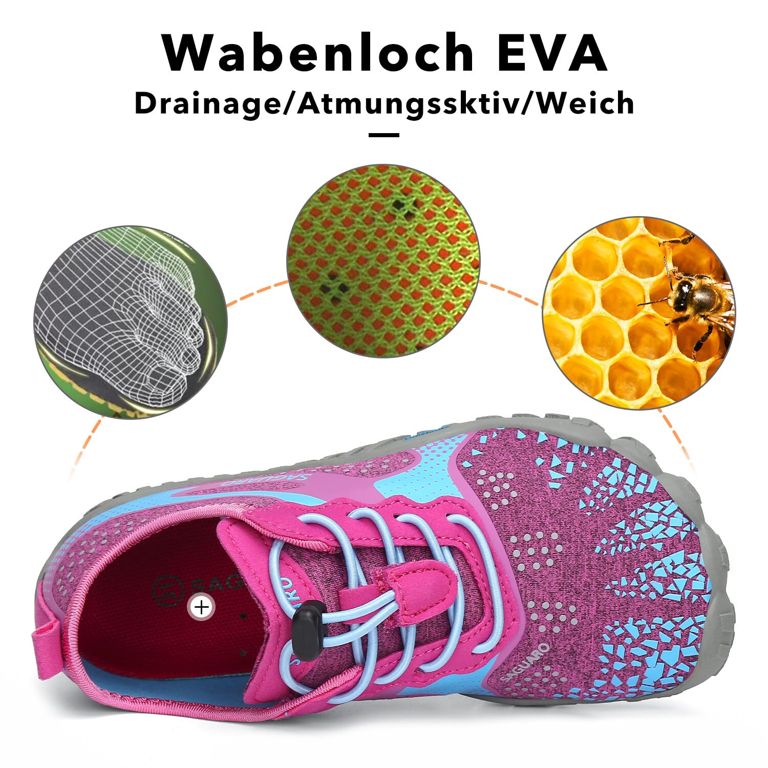 SAGUARO Barefoot Shoes Bambini Traspiranti Scarpe Barefoot Ragazzi Ragazze Scarpe Minimaliste Gr.24-36