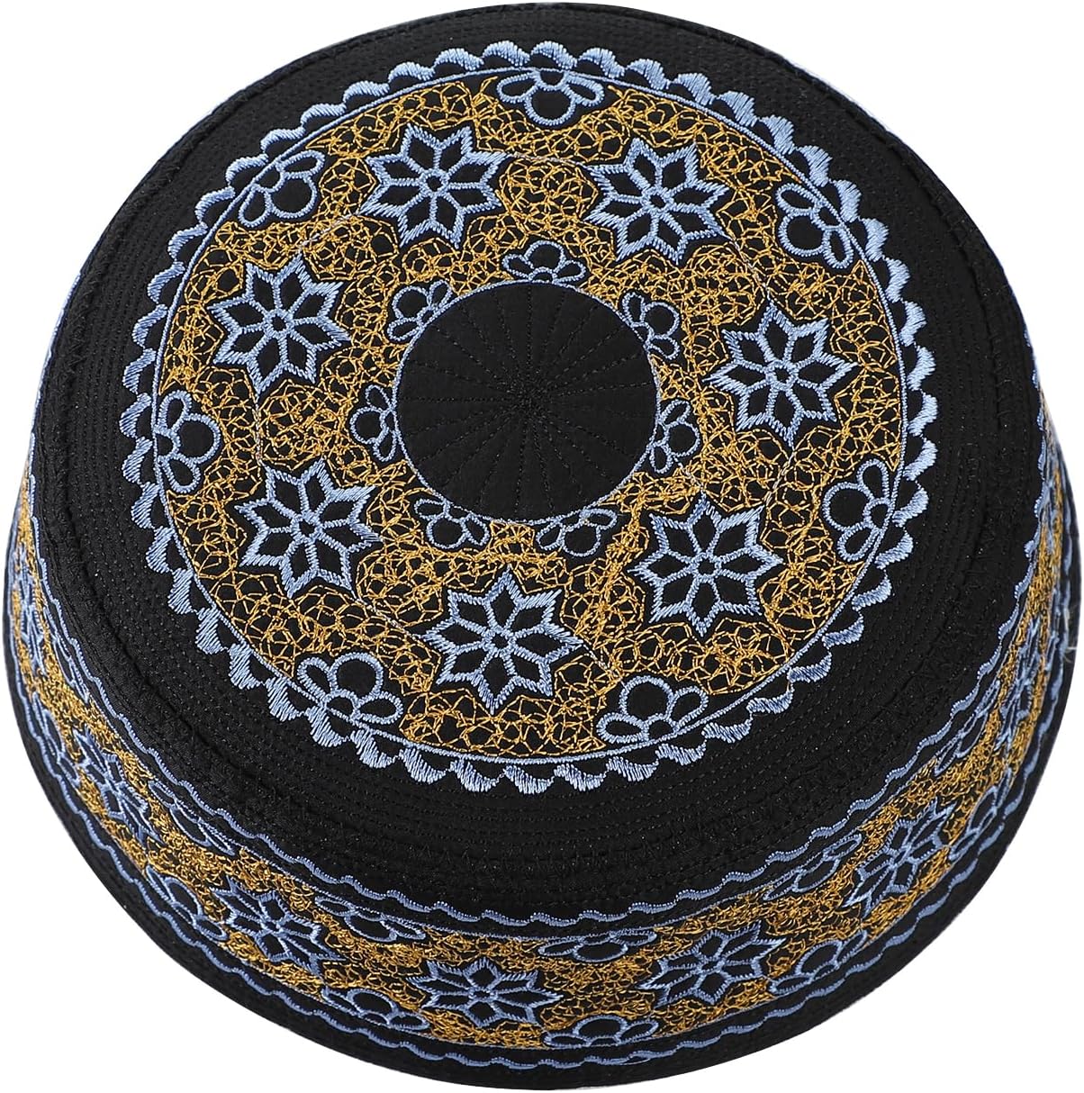 Muslim Prayer Kufi Hat Men Islam Skull Embroidery Cap Beanie Hat Arabian Omani Turkish Prayer Headwear Eid Gift image 3