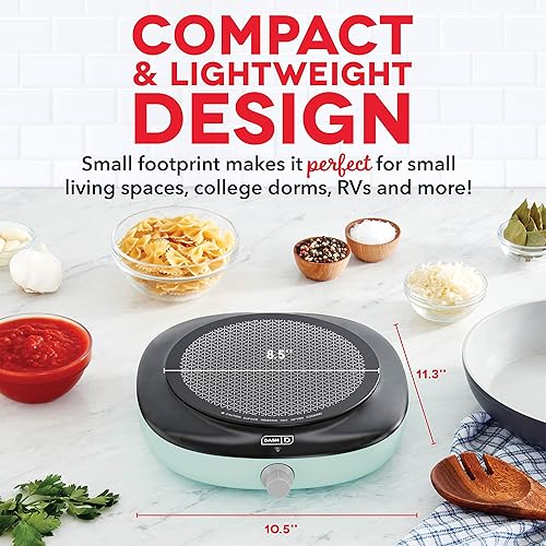 Miniatura 8 de DASH Placa de cocina eléctrica para uso diario con calefacción infrarroja, 5 ajustes de temperatura con almacenamiento de cable, perfecta para