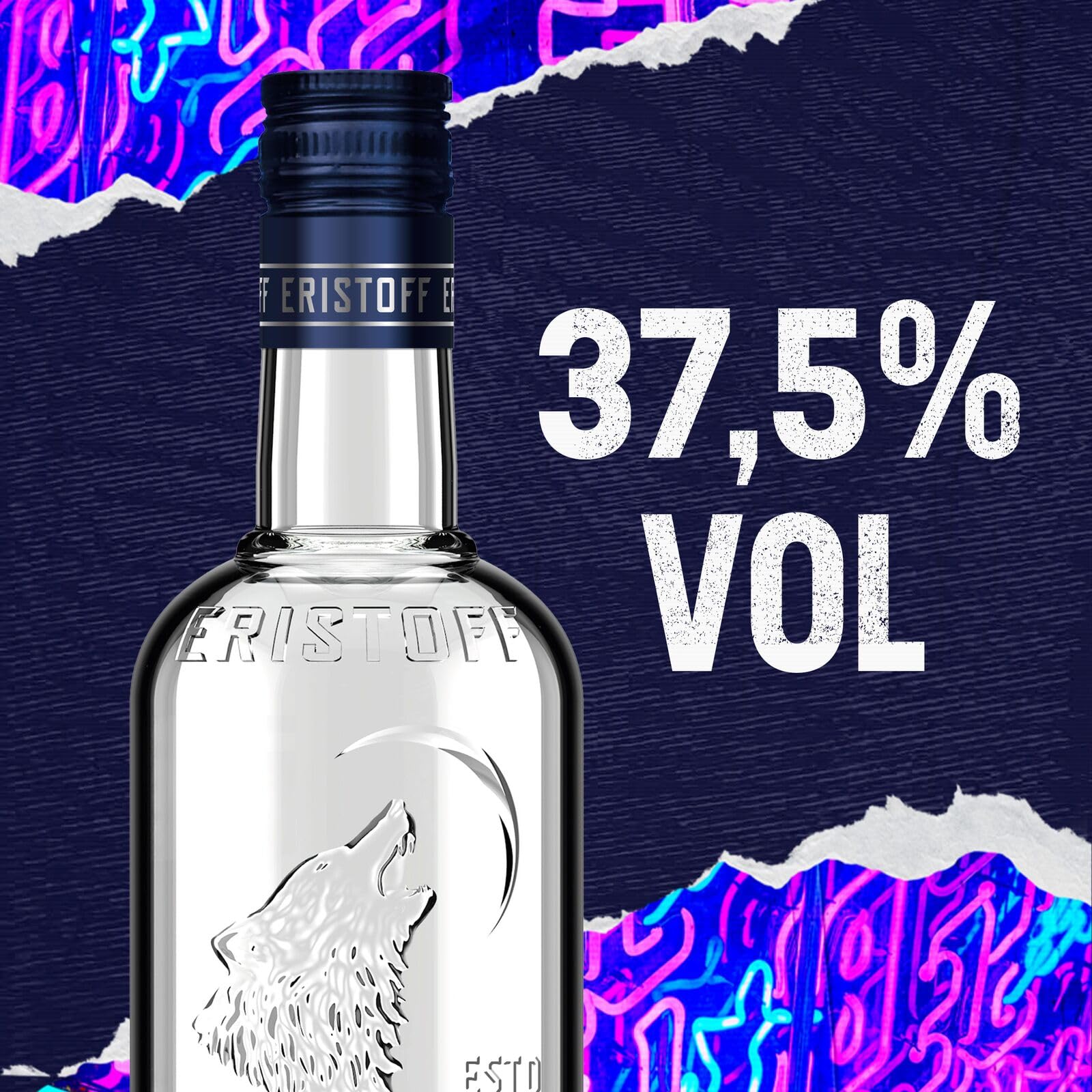ERISTOFF Premium Vodka, 37,5 % Vol, 70cL / 700mL, filtrado con carbón vegetal, vodka con triple destilación