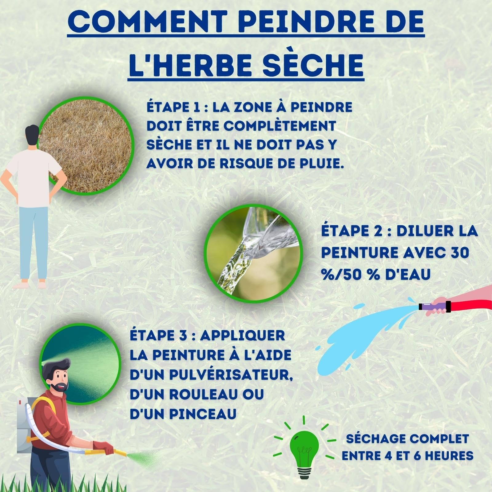 Peinture pour Gazon | Vert Pelouse | Herbe Verte | 100% Biologique | Une Mise en œuvre Facile (4 Litres)