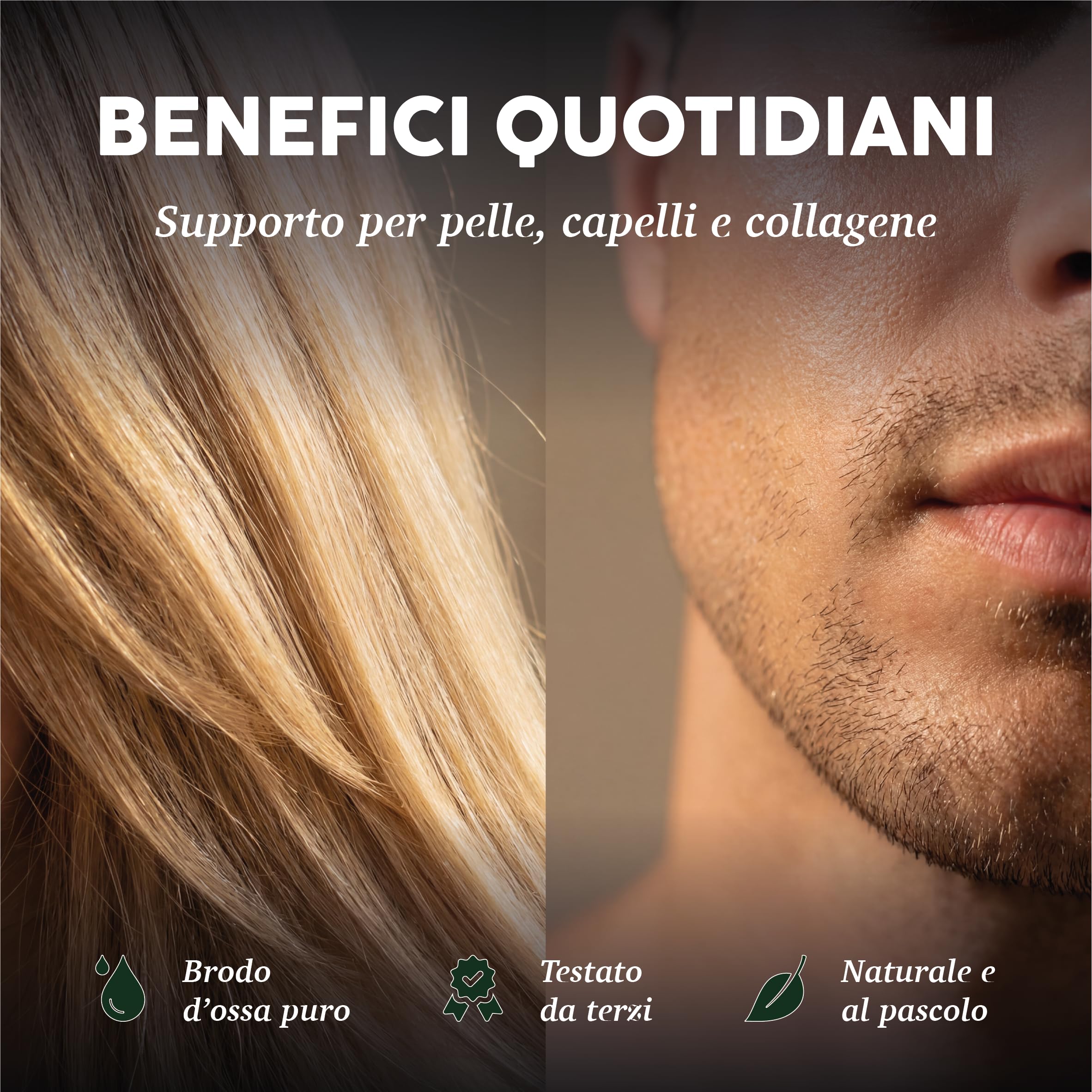 Polvere di brodo di ossa di manzo – 500 g – Origine UE Fed – Brodo osseo in polvere proteica collagene – crescita muscolare, salute delle ossa e qualità della pelle
