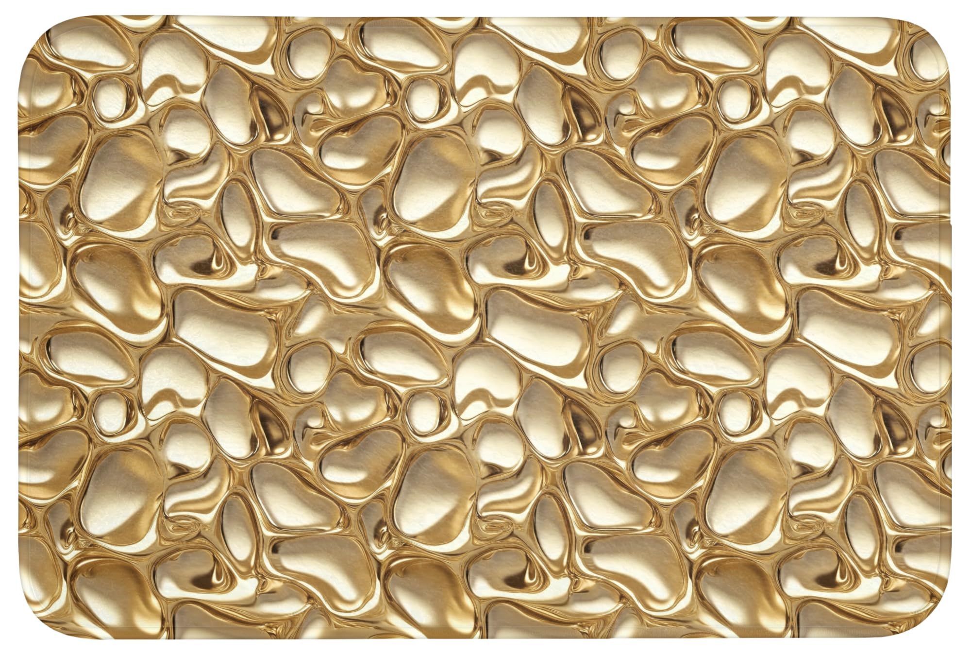 Tappeti Bagno Tappetino Doccia Assorbente Bath Mat Decorazioni | 90x60 cm - Rettangolare - Memory Foam Tappeto Lavabile Moderni Astratto - Moderno - Oro