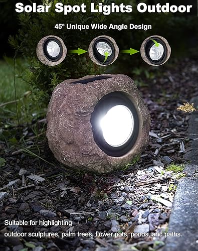 Miniatura 4 de Luz solar de roca para exteriores, paquete de 2 unidades, imitación de roca IP65 impermeable LED súper brillante para cubierta, escalera, jardín de