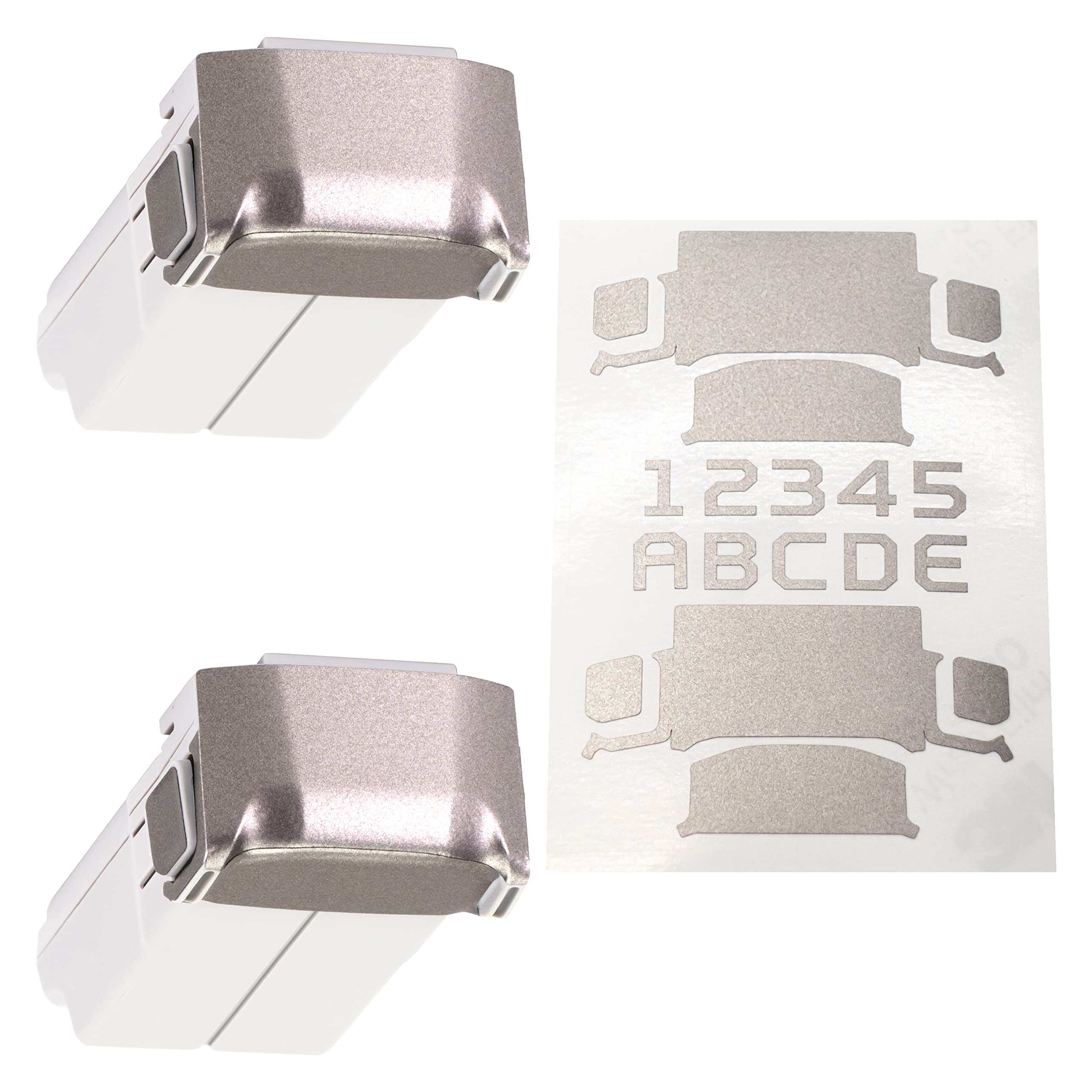 WRAPGRADE Skin Stickers Compatible with DJI Mini 4 Pro/Mini 3 Series | Two Batteries (Titanium)