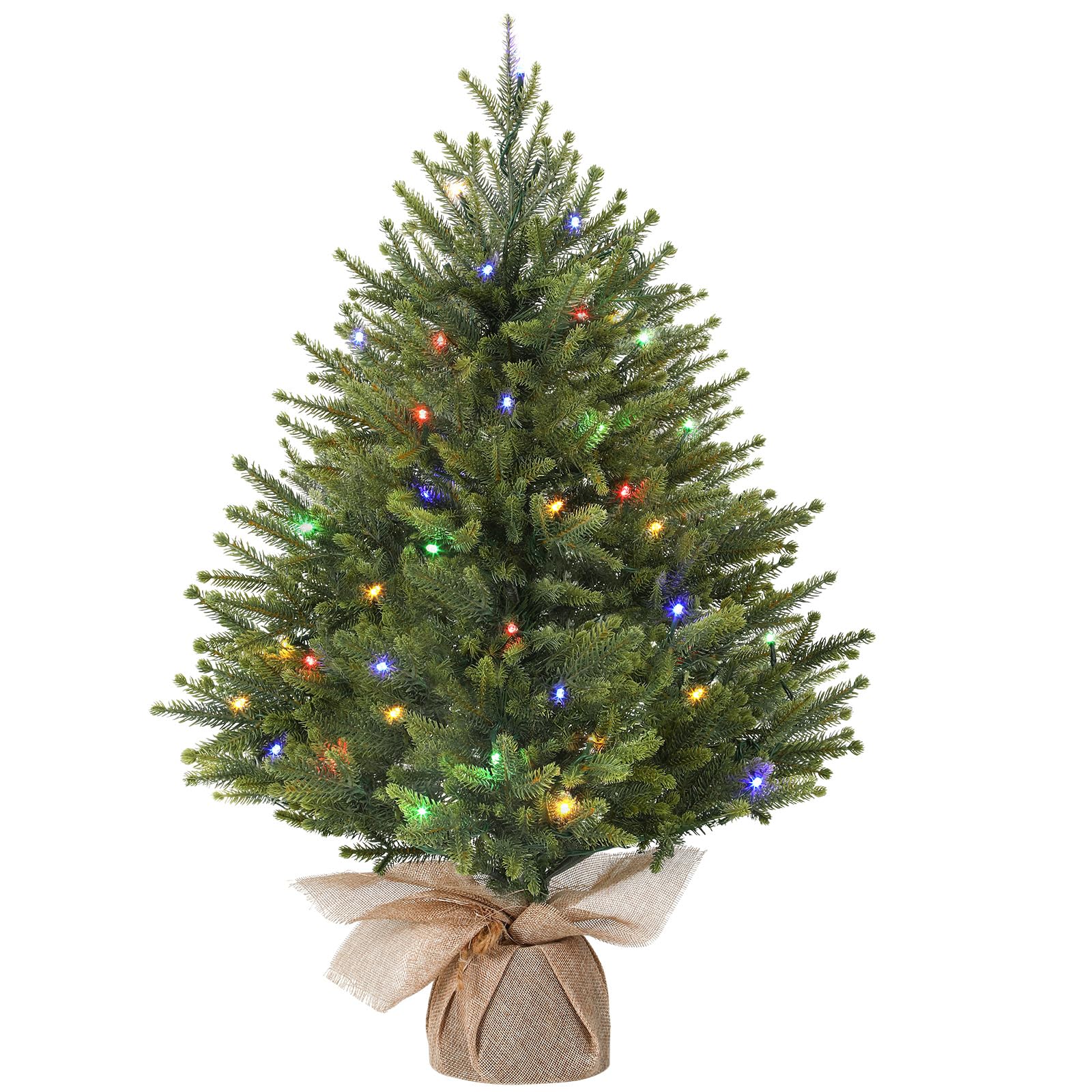 Albero di Natale da tavolo pre-illuminato con effetto neve, luci