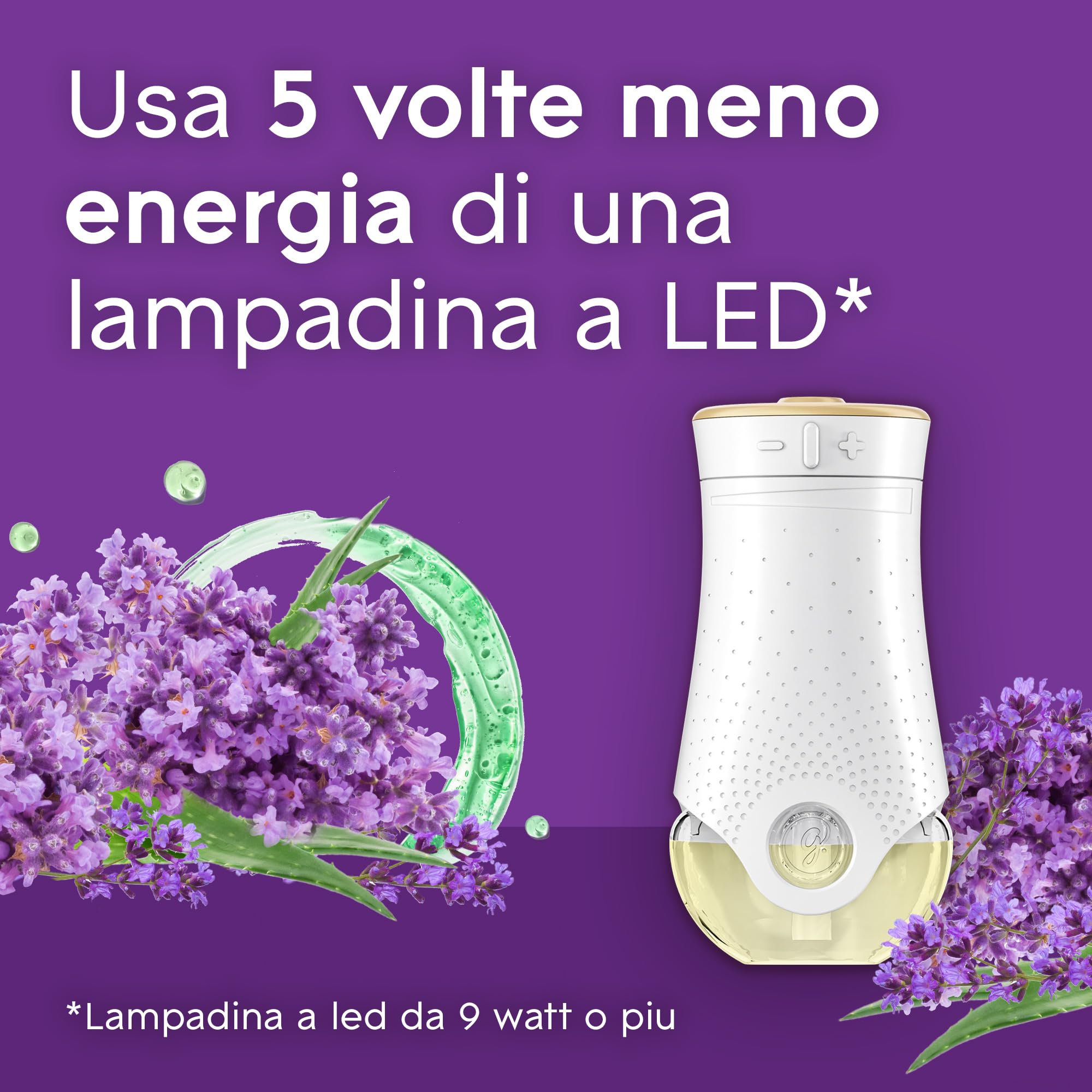 Glade liquido elettrico Profumatore per Ambienti con Olii Essenziali, Fragranza Lavanda & Aloe Vera, 3 Ricariche