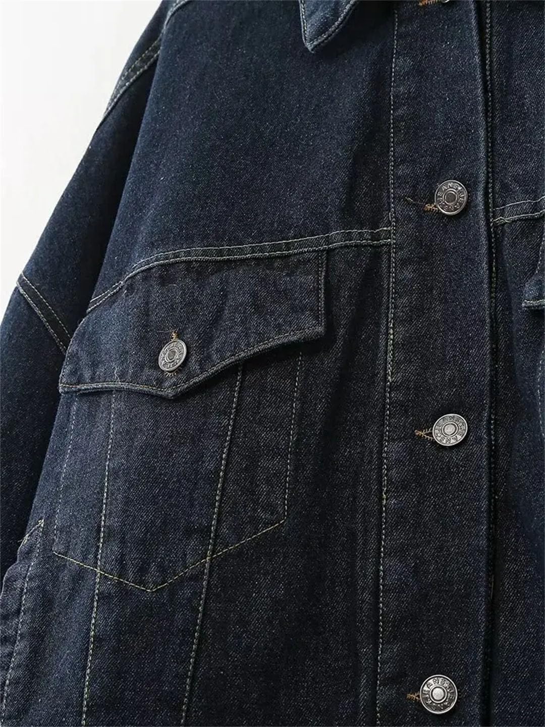 Women's Drapey Denim Jacket Loose Jacket Flared Cuffed Pants Suits