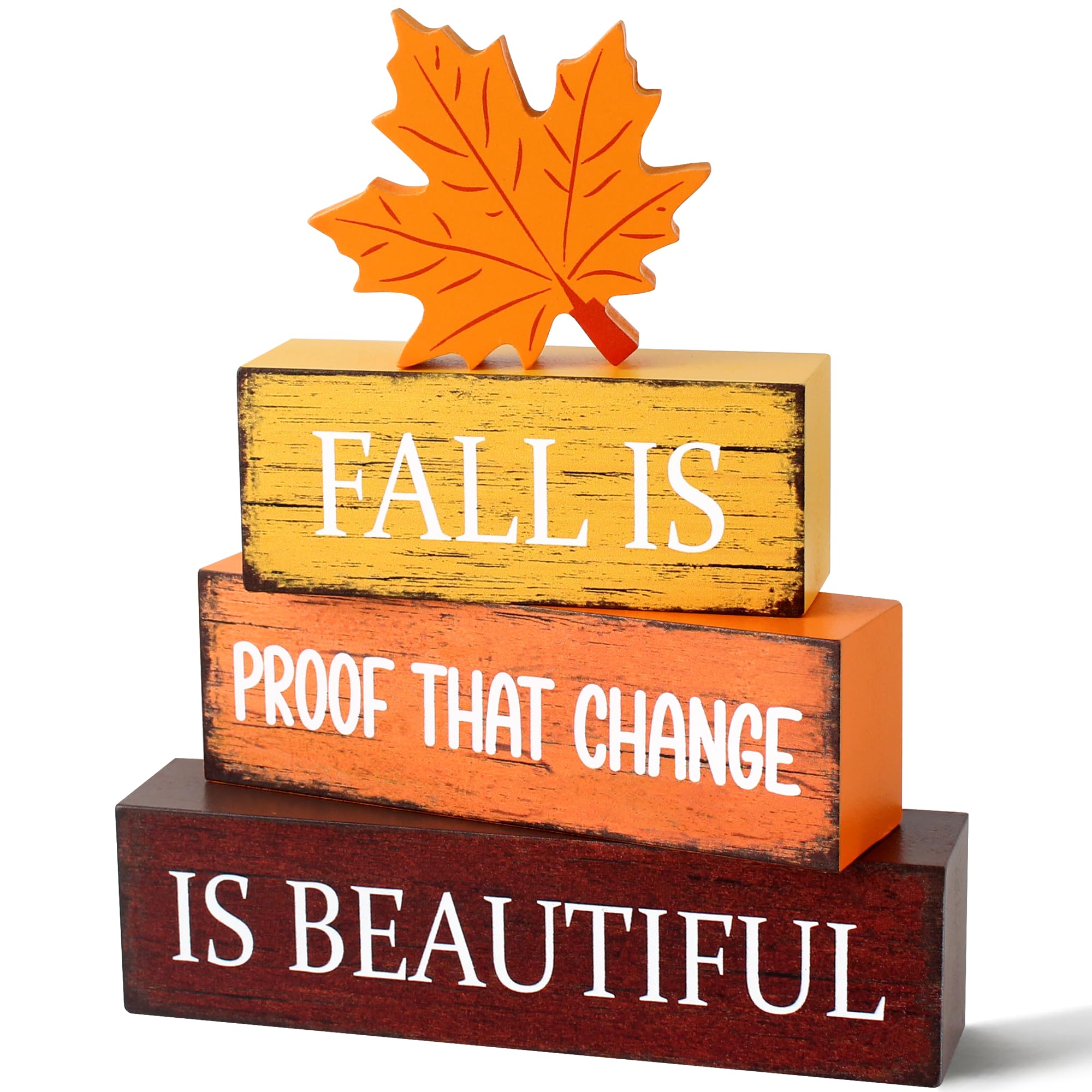 4 Pcs Fall Wooden Decor, Fall Table Decorations Gifts for Home