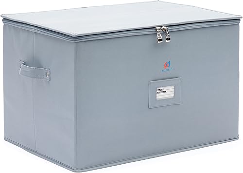 Recipiente de almacenamiento para copas de vino (20 x 15.5 x 13.2 pulgadas). Totalmente acolchado, 12 compartimentos grandes con parte superior