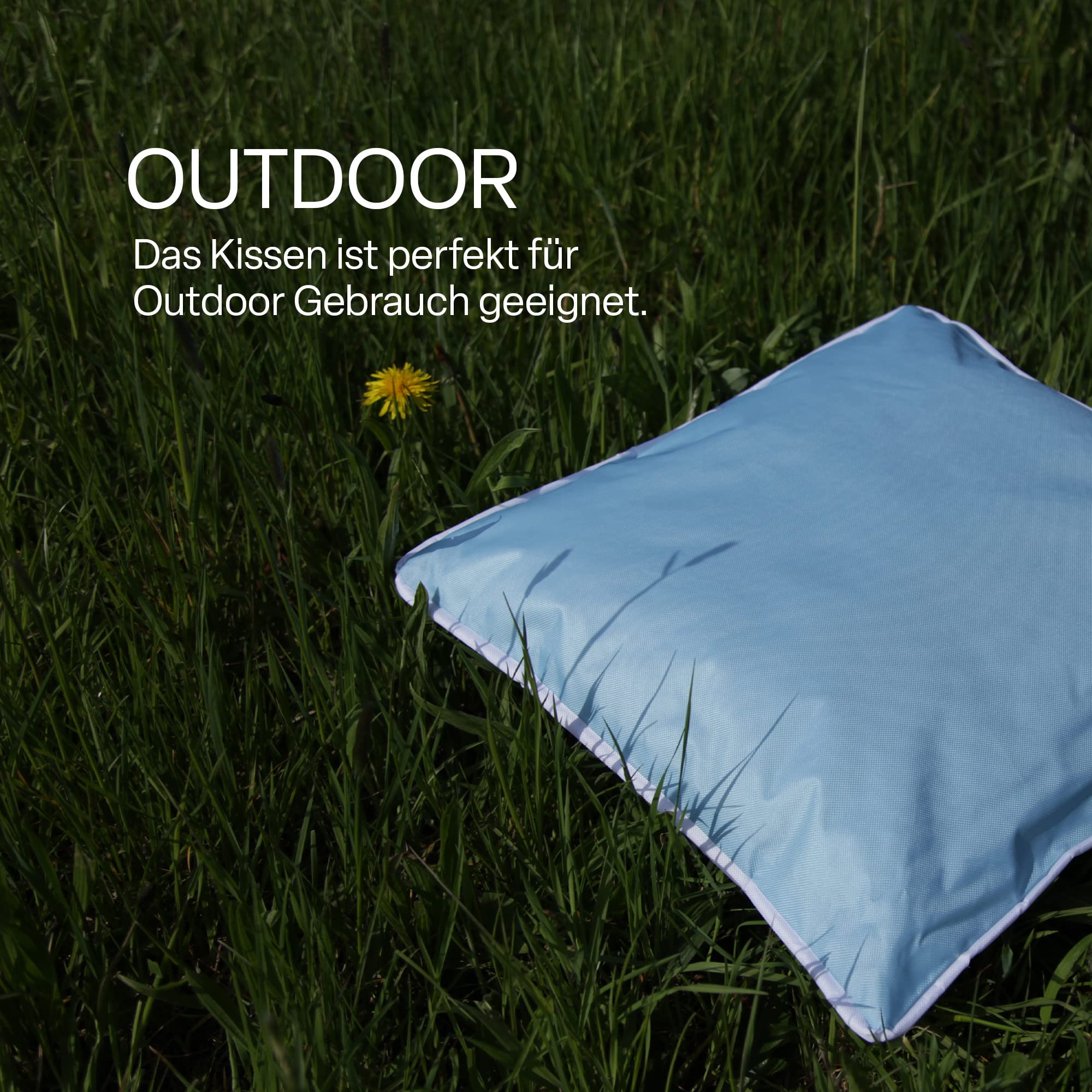 Bestlivings Outdoor Kissen mit Paspel 6er Pack (45 x 45 cm) Türkis - Dekokissen Garten Reißverschluss - Schmutz- und Wasserabweisend - Abnehmbarer Bezug