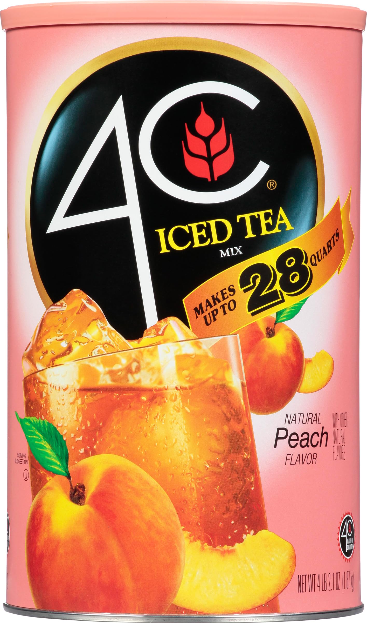 4C Foods, Peach Iced Tea Mix, 66.1 Ounce