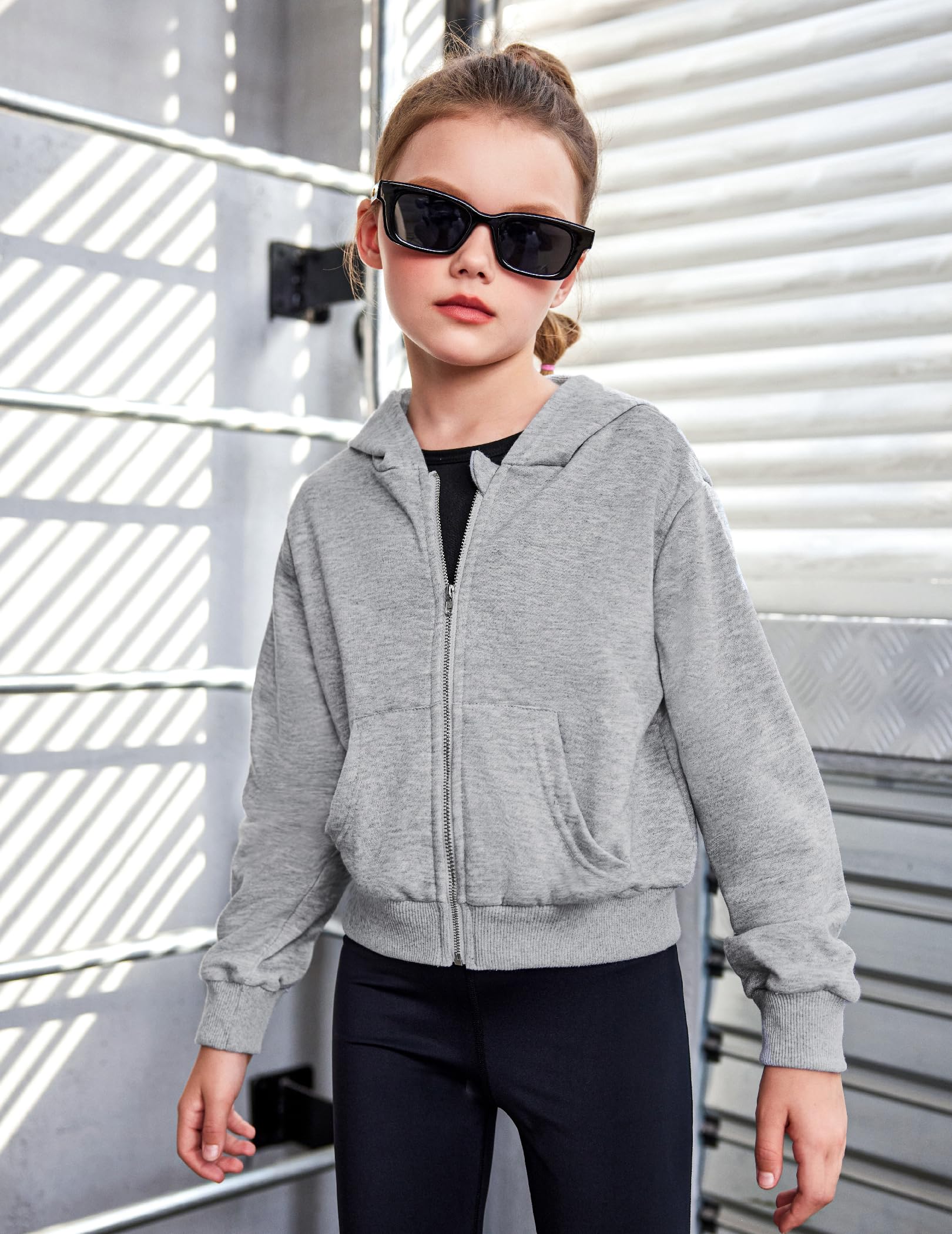 Hoodies für Mädchen, niedliches Batikdesign, Reißverschluss, weich, leicht, bauchfreies Oberteil für Mädchen, Größe 7–8
