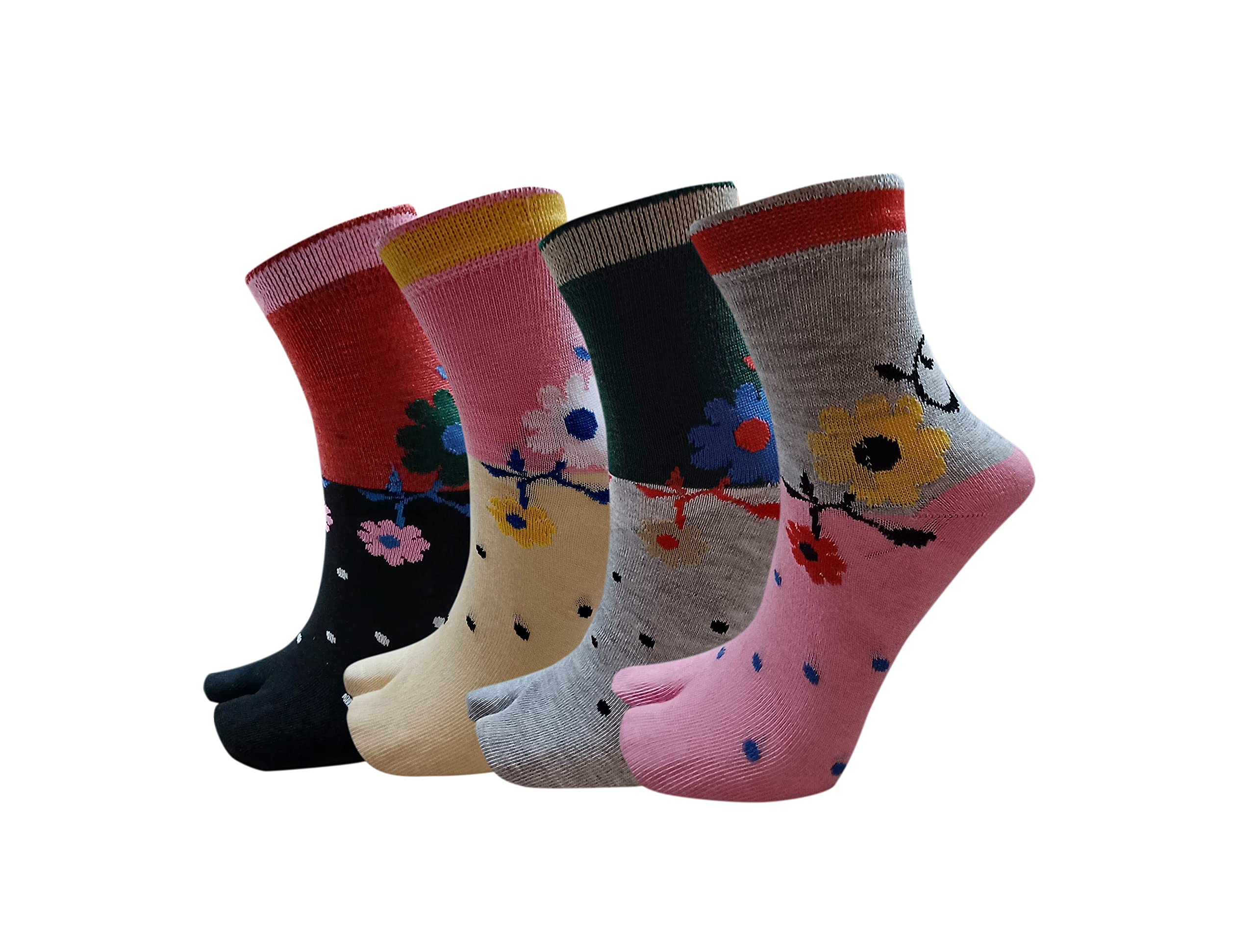 BEST FRIENDS FOREVER (BFF) Women's Deisgner Thumb Ankle length Pure cotton Multicolor Premium all Season Socks. (Multicolor, 3)