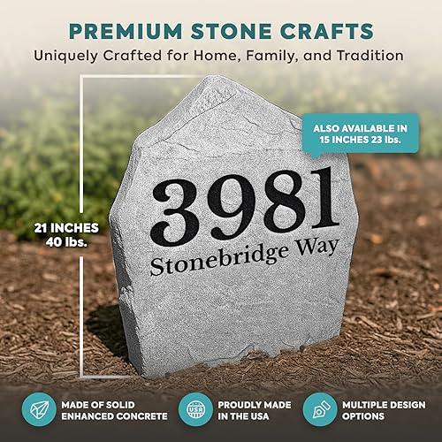 Miniatura 15 de Personalized Address Stone - Address Marker - Sandstone Color - Address Marker - 15” W x 15” H