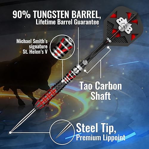 Miniatura 3 de Shot! Dardos Michael Smith Tenacious frente ponderado 90% tungsteno Pro lanzar dardos de acero hechos profesionalmente en Nueva Zelanda diseñado