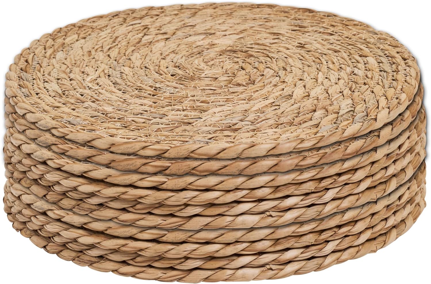 Defined Deco Woven Placemats Set of 10,12" Round Rattan
